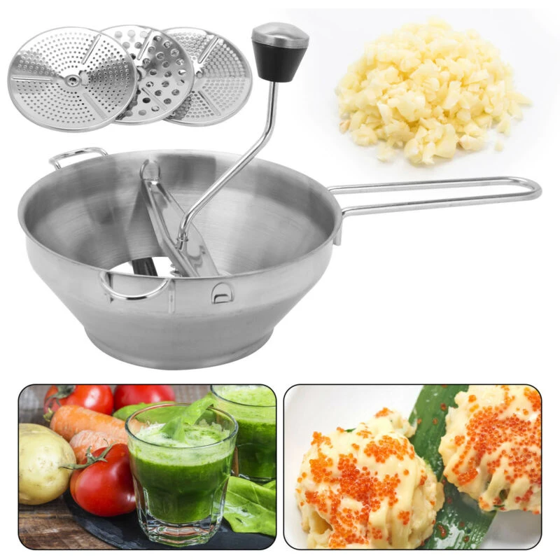 Multi-purpose Crank Rotary Food Mill Baby Food Puree Maker Stainless Steel Pumpkin Grinder Meat Blender Kitchen Tool
Multi-purpose Crank Rotary Food Mill Baby Food Puree Maker Stainless Steel Pumpkin Grinder Meat Blender Kitchen Tool