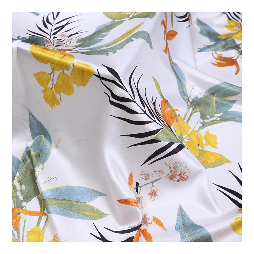 Customized summer digital printing stretch satin silk fabric soft and slippery silkworm silk satin dress shirt sewing fabric
Customized summer digital printing stretch satin silk fabric soft and slippery silkworm silk satin dress shirt sewing fabric