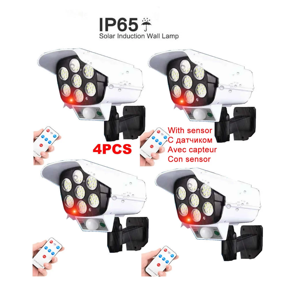 4pcs remote Solar motion sensor lamp light Power camera Fake Camera Power Dummy Surveillance Camera Monitor Waterproof Outdoor s
4pcs remote Solar motion sensor lamp light Power camera Fake Camera Power Dummy Surveillance Camera Monitor Waterproof Outdoor s