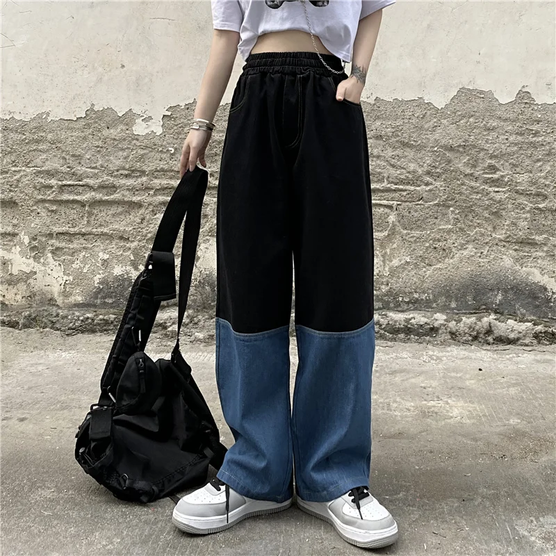 Women's Jeans 2021 New Y2K Streetwear Vintage Elastic High Waist Wide Leg Pants Harajuku Splicing Straight Baggy Denim Trouser
Women's Jeans 2021 New Y2K Streetwear Vintage Elastic High Waist Wide Leg Pants Harajuku Splicing Straight Baggy Denim Trouser