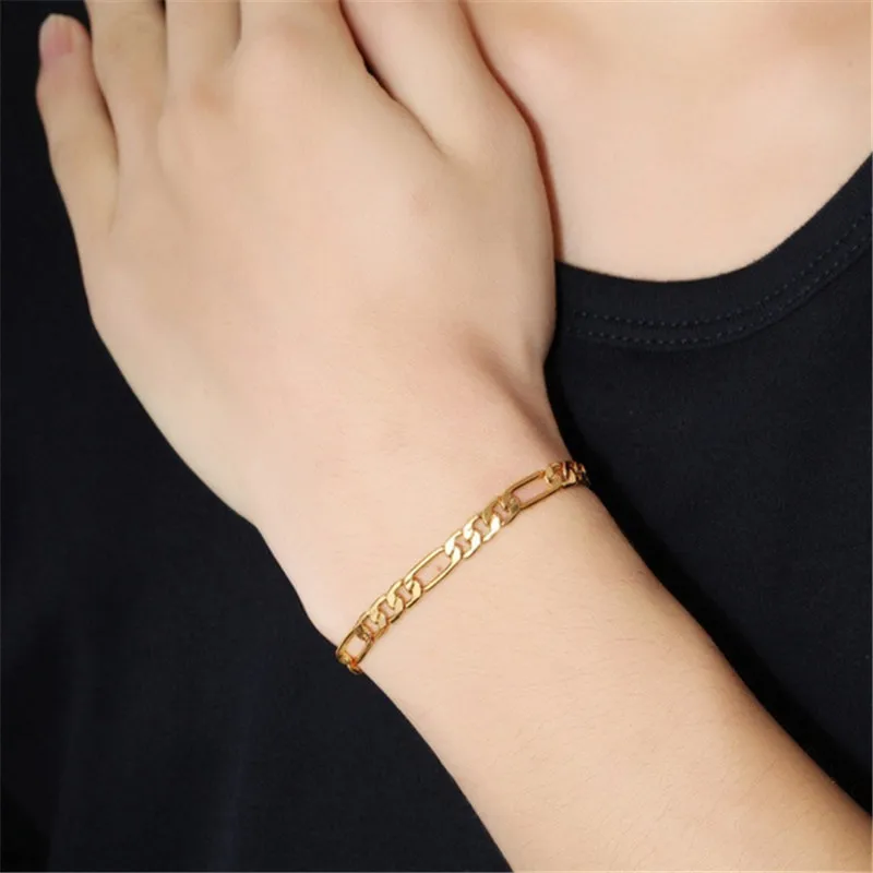 New Arrival 18K Gold Chain Bracelet 5MM Fashion Men Women Bracelet Bride Wedding Engagement Fine Jewelry Gift Length
New Arrival 18K Gold Chain Bracelet 5MM Fashion Men Women Bracelet Bride Wedding Engagement Fine Jewelry Gift Length