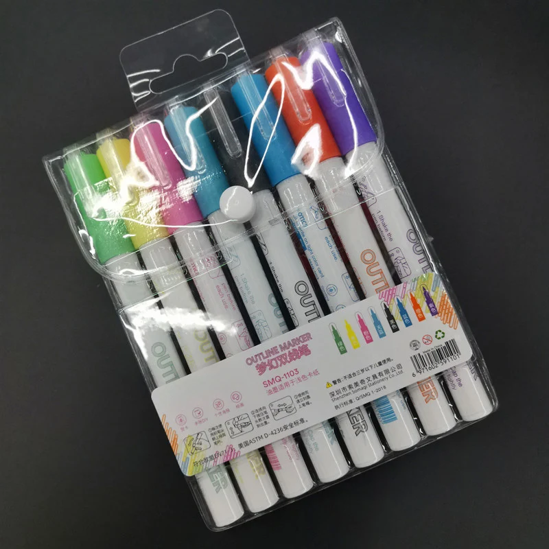 8 Color Double Line Outline Pen Double Colors Marker Pen for Card Writing Drawing 66CY
8 Color Double Line Outline Pen Double Colors Marker Pen for Card Writing Drawing 66CY
