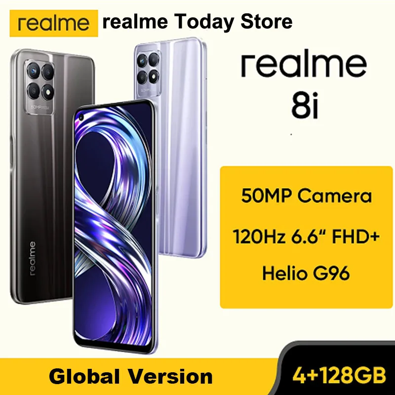 Global Version realme 8i Helio G96 Octa Core Smartphone 6.6” FHD+ 120Hz Display 50MP AI Camera 5000mAh Large Battery Fast Charge
Global Version realme 8i Helio G96 Octa Core Smartphone 6.6” FHD+ 120Hz Display 50MP AI Camera 5000mAh Large Battery Fast Charge