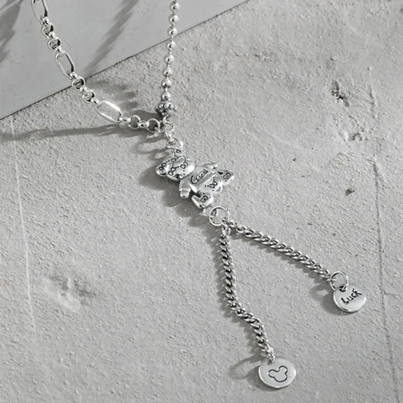 Bear Pendants Necklaces Sterling Silver For Women 925 Round Beads Chain Minimalist Trendy Vintage Necklace Fine Jewelry
Bear Pendants Necklaces Sterling Silver For Women 925 Round Beads Chain Minimalist Trendy Vintage Necklace Fine Jewelry