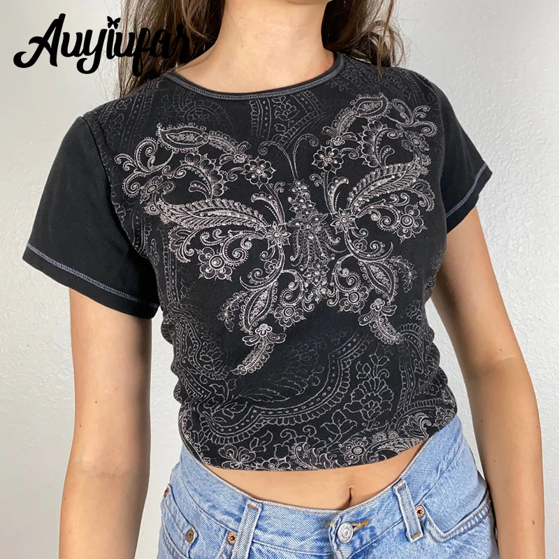 Auyiufar Butterfly Print Retro Fairy Grunge Short Tees Y2k Casual Goblincore Summer Women Outfits Fashion Aesthetic Tshirts 2021
Auyiufar Butterfly Print Retro Fairy Grunge Short Tees Y2k Casual Goblincore Summer Women Outfits Fashion Aesthetic Tshirts 2021