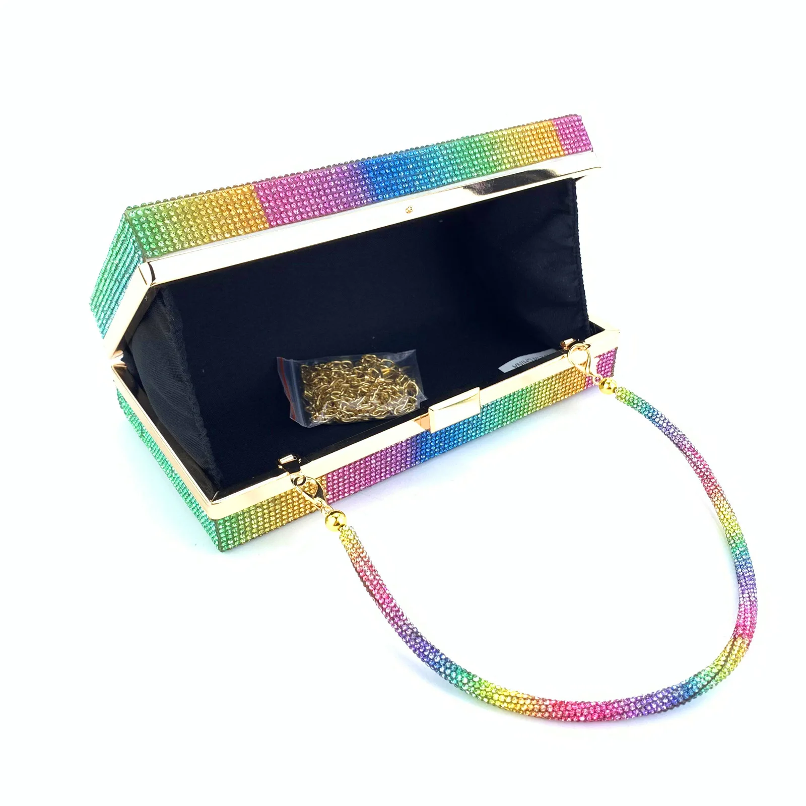 DG Rainbow Rhinestone Purses and Handbags Luxury Designer Women Crystal Clutch Evening Bags
DG Rainbow Rhinestone Purses and Handbags Luxury Designer Women Crystal Clutch Evening Bags