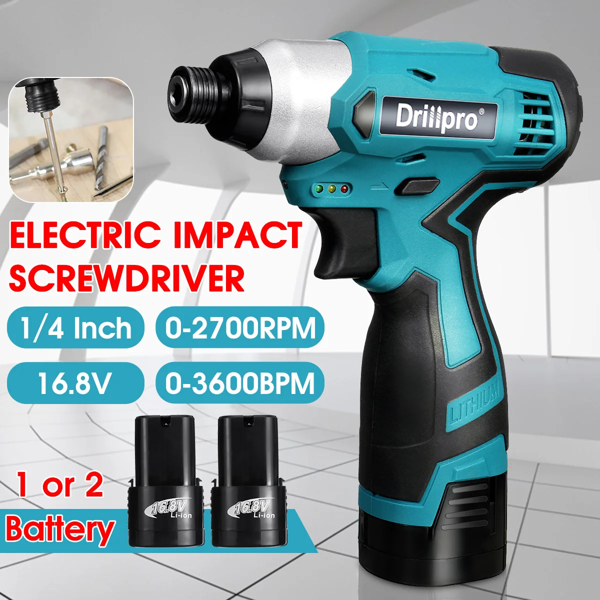Drillpro 100N.M Electric Screwdriver 16.8V Cordless Drill/Driver Screw Rchargeable Lithium Battery Hexagon 1/4 inch Power Tools
Drillpro 100N.M Electric Screwdriver 16.8V Cordless Drill/Driver Screw Rchargeable Lithium Battery Hexagon 1/4 inch Power Tools