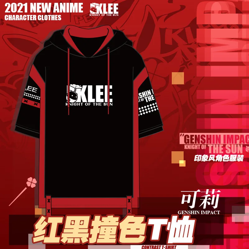 2021 New Game Genshin Impact Klee Cosplay Hooded Short-sleeved T-shirt Shorts Clothes Anime Suit 
2021 New Game Genshin Impact Klee Cosplay Hooded Short-sleeved T-shirt Shorts Clothes Anime Suit