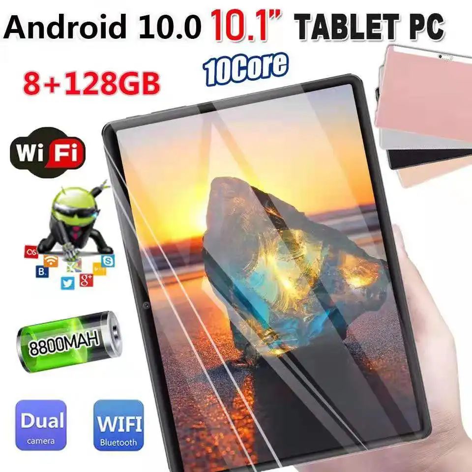 10.1 Inch Tablet Pc Android 10.0 Quad Core8GB+128GB Google Play 4G Call Dual SIM Card WiFi Bluetooth GPS Tablets New
10.1 Inch Tablet Pc Android 10.0 Quad Core8GB+128GB Google Play 4G Call Dual SIM Card WiFi Bluetooth GPS Tablets New