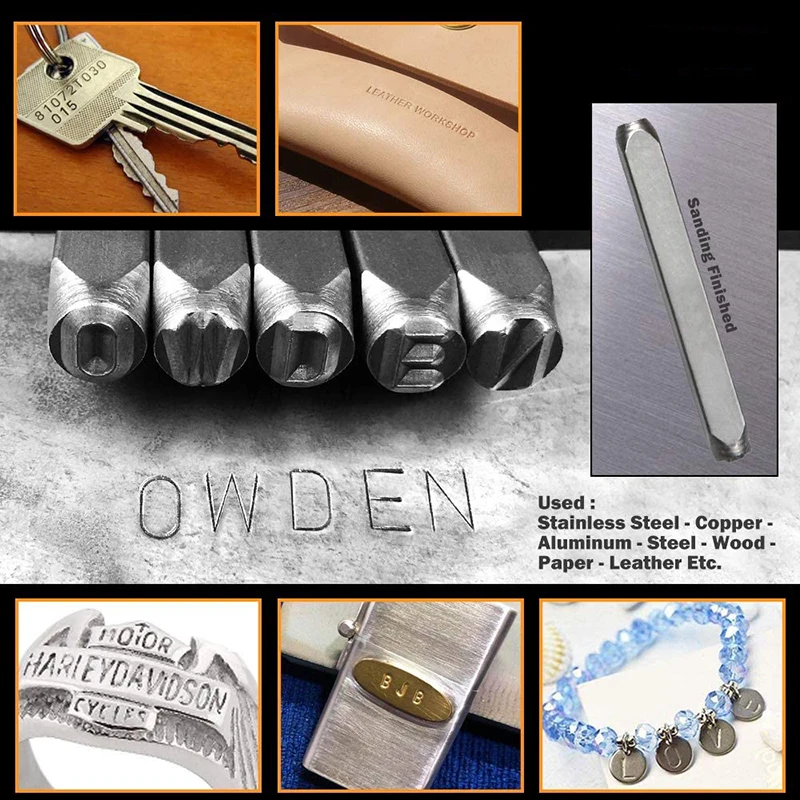 36 Pcs Stainless Steel Letter Number Stamps Punch Set Hardened Metal Leather Craft Stamp Tools Kit AC889
36 Pcs Stainless Steel Letter Number Stamps Punch Set Hardened Metal Leather Craft Stamp Tools Kit AC889