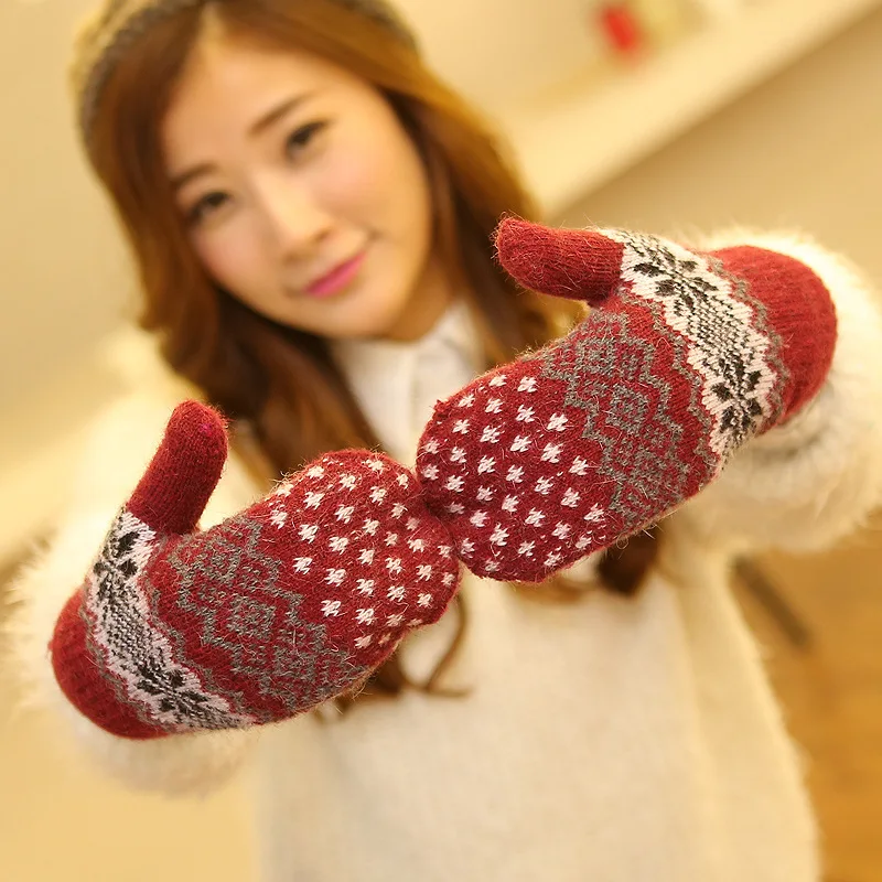 Ladies' New Autumn Winter Women Wool Double Layer Velvet Thick Warm Knitted Full Finger Gloves Gloves Mittens Winter Gloves Men 
Ladies' New Autumn Winter Women Wool Double Layer Velvet Thick Warm Knitted Full Finger Gloves Gloves Mittens Winter Gloves Men