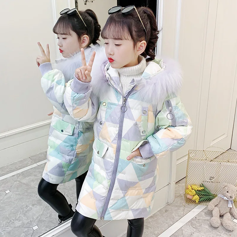 Children Autumn Winter Colorful Down Cotton Jacket Kids Hooded Wadded Jacket Teenage Girls Mid-length Windbreaker Parka Snowsuit 
Children Autumn Winter Colorful Down Cotton Jacket Kids Hooded Wadded Jacket Teenage Girls Mid-length Windbreaker Parka Snowsuit