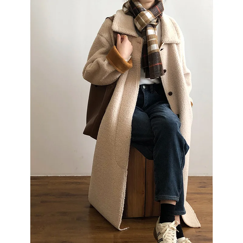 HXJJP Single Breasted Faux Lamb Fur Coat Women's Winter 2021 New Turn-down Collar Thick Warm Long Coat 9052
HXJJP Single Breasted Faux Lamb Fur Coat Women's Winter 2021 New Turn-down Collar Thick Warm Long Coat 9052