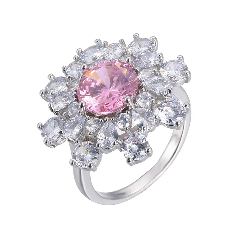 Women Rings Pink Zircon Flower Shape Silver Plated Rings Stylish Simple Banquet Engagement Ring Designed For Women Gift For Girl
Women Rings Pink Zircon Flower Shape Silver Plated Rings Stylish Simple Banquet Engagement Ring Designed For Women Gift For Girl