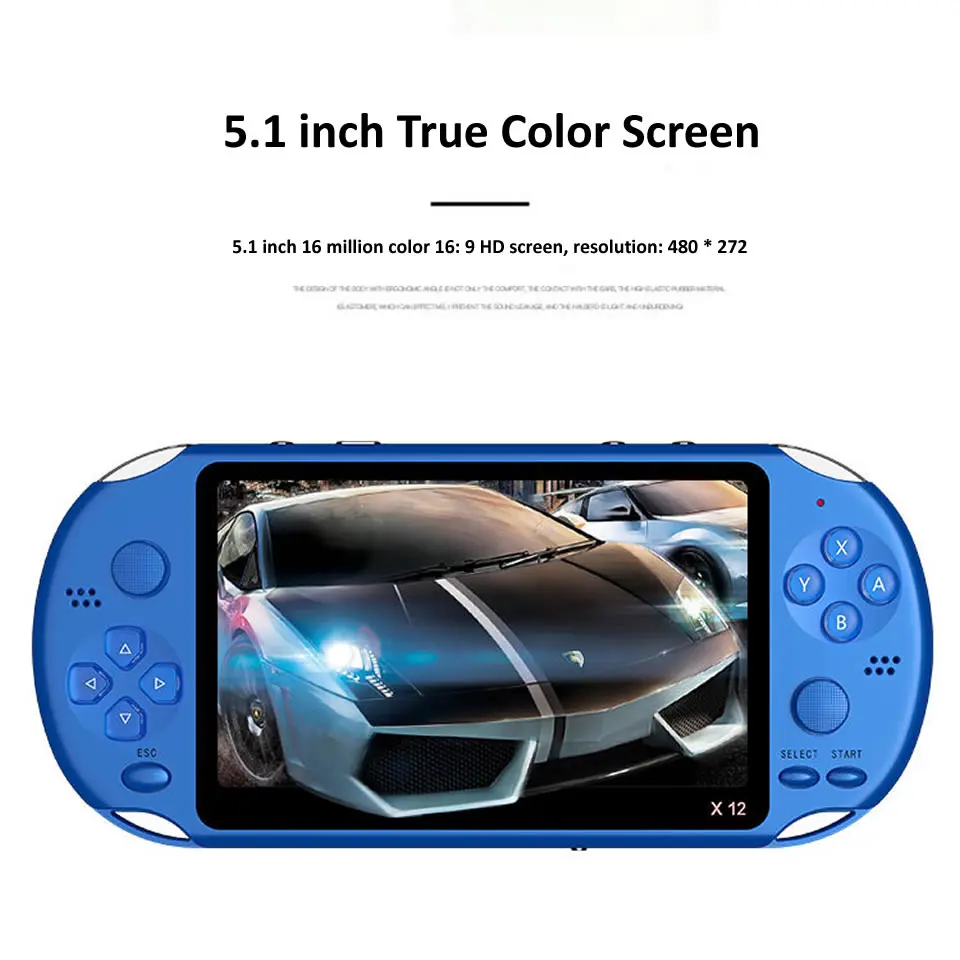 Retro video game console player handheld game port X12 Portable Handheld Video Game Console 3000 Games 5.1 inch Double Rocker
Retro video game console player handheld game port X12 Portable Handheld Video Game Console 3000 Games 5.1 inch Double Rocker