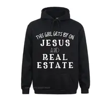 Hoodies Sportswears Womens This Girl Gets By On Jesus And Real Estate Realtor Hoodie Hoodie Father Day Student Crazy New