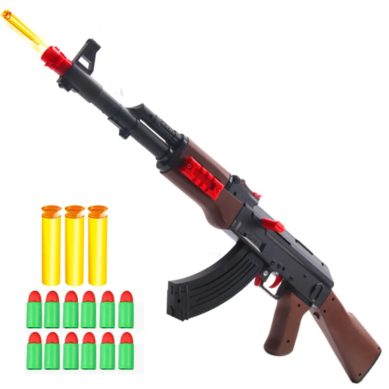 AK47 Manual Soft Rubber Bullet Toy Rifle Airsoft Shooting Gun Weapon For Kids Children Boys Gifts Silah 
AK47 Manual Soft Rubber Bullet Toy Rifle Airsoft Shooting Gun Weapon For Kids Children Boys Gifts Silah