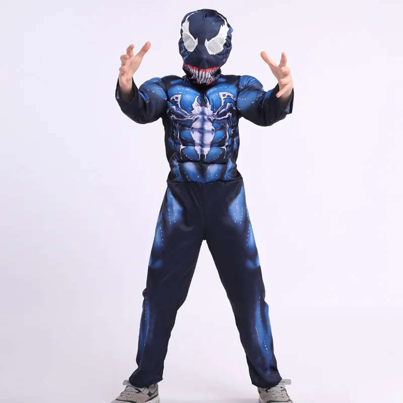 

Christmas Boys Super Hero Party Halloween Superhero Costumes for Children Child Muscle Headgear Deadpool Venom for Kids