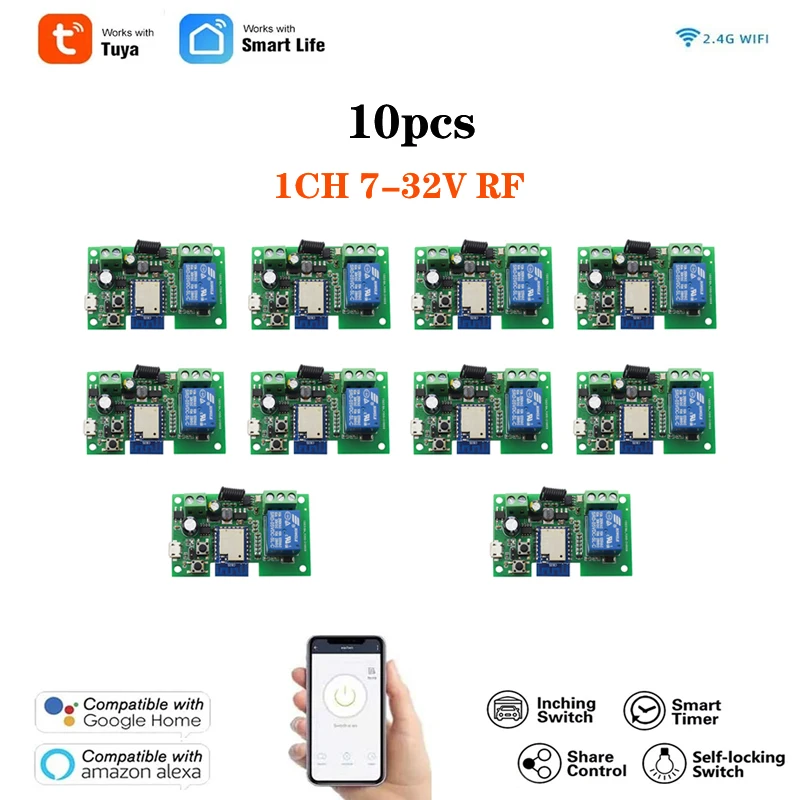 1 Way DiY WiFi Smart Light Switch Relay Module Smart Home Smart Life/Tuya APP Remote Control Work With Alexa Echo Google Home
1 Way DiY WiFi Smart Light Switch Relay Module Smart Home Smart Life/Tuya APP Remote Control Work With Alexa Echo Google Home
