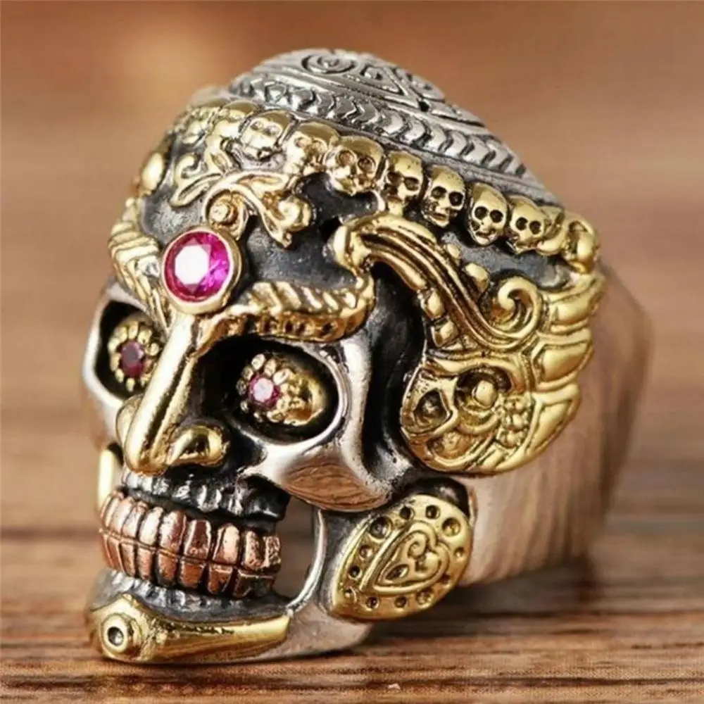 Cool Men Steel Ring Gothic Punk Skull Crystal Zircon Eye Biker Jewelry gift
Cool Men Steel Ring Gothic Punk Skull Crystal Zircon Eye Biker Jewelry gift