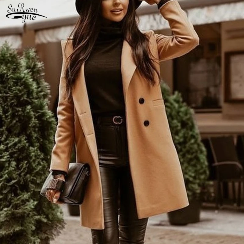 Fashion Korean Style Oversized Women's Trench Coat Autumn Winter New Double-Breasted Long Office Lady Thickend Woolen Coat 17883
Fashion Korean Style Oversized Women's Trench Coat Autumn Winter New Double-Breasted Long Office Lady Thickend Woolen Coat 17883