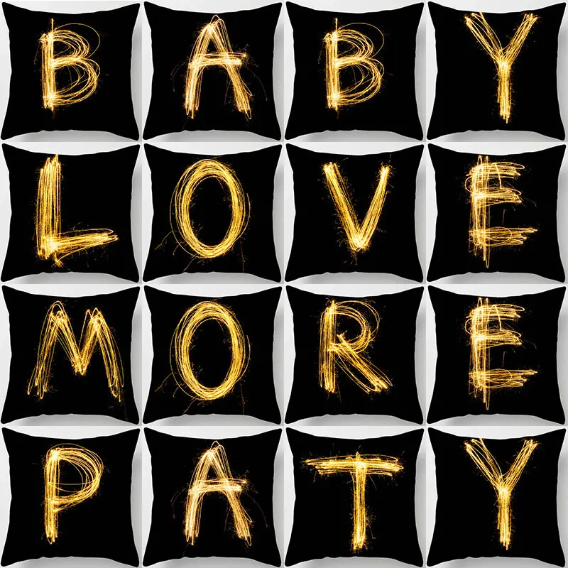 Pillow Cushion Cover Gold Letters Microfiber Pillowcases Decorative for Sofa Office Throw Pillows Covers Home Decor 45*45cm/Pc
Pillow Cushion Cover Gold Letters Microfiber Pillowcases Decorative for Sofa Office Throw Pillows Covers Home Decor 45*45cm/Pc