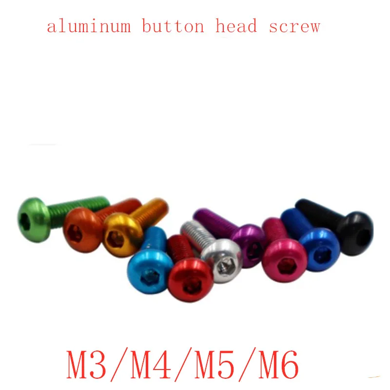 10 шт. M3 M4 M5 M6 * 5/6/8/10/12/14/16/20/25 Цветной алюминиевый шестигранный гнездовой винт|Винты|
