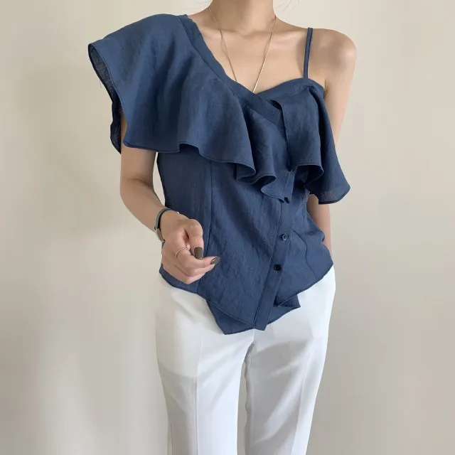 Korean Fashion Chic Summer V-neck Off Shoulder Woman Shirts Ruffles Office Blouse Shirt Solid Color YOU288
Korean Fashion Chic Summer V-neck Off Shoulder Woman Shirts Ruffles Office Blouse Shirt Solid Color YOU288