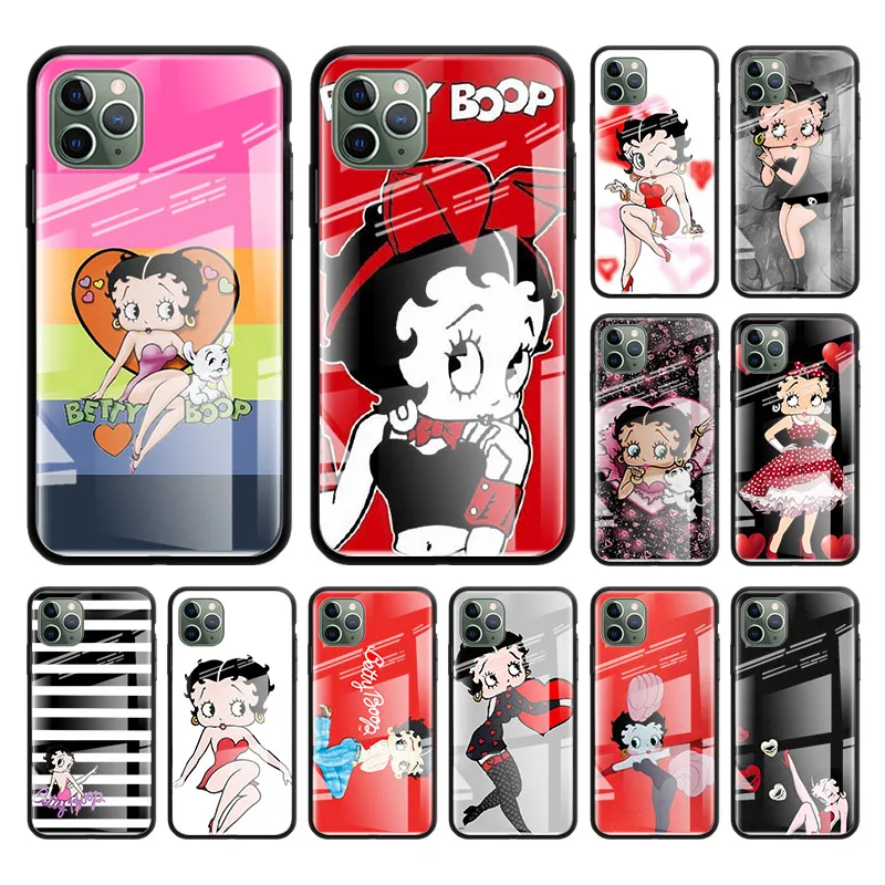 Betty Boop новый мобильный чехол из закаленного стекла для Apple iphone 11 Pro Max XS XR X 8 7 6 6S Plus SE