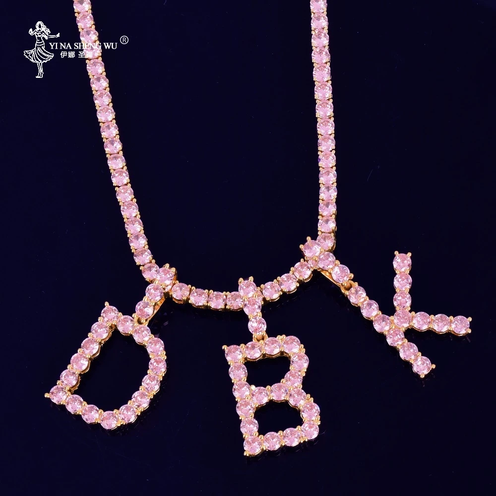 Pink Color Zircon Tennis Letters Necklaces & Pendant For Men/Women Gold Color Fashion Hip Hop Jewelry With 4mm Tennis Chain Gift
Pink Color Zircon Tennis Letters Necklaces & Pendant For Men/Women Gold Color Fashion Hip Hop Jewelry With 4mm Tennis Chain Gift