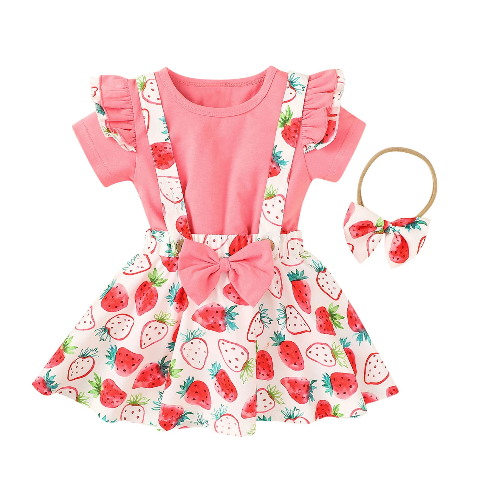 Fruit Print Children's Sets for Kids Baby Girl T Shirt Letter Tops+Fruit Floral Bow Suspender Dress Baby Girl Clothes Set
Fruit Print Children's Sets for Kids Baby Girl T Shirt Letter Tops+Fruit Floral Bow Suspender Dress Baby Girl Clothes Set