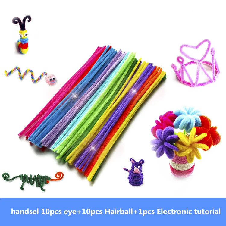100 шт. разноцветные палочки из синели для детского творчества | Игрушки и хобби