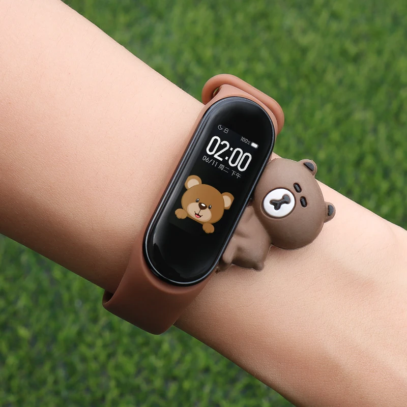 Мультяшный ремешок для Xiaomi Mi Band 5 6 умных часов M3 M4 Браслет Для MiBand band 4 сменный |