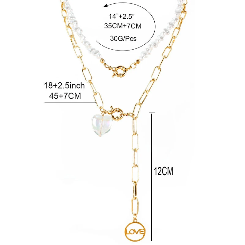 UDDEIN Multi Layer Heart Metal Letter Love Pendant Collier Gold Anchor Buckle Irregular Pearl Chain Choker Necklace Women Collar
UDDEIN Multi Layer Heart Metal Letter Love Pendant Collier Gold Anchor Buckle Irregular Pearl Chain Choker Necklace Women Collar