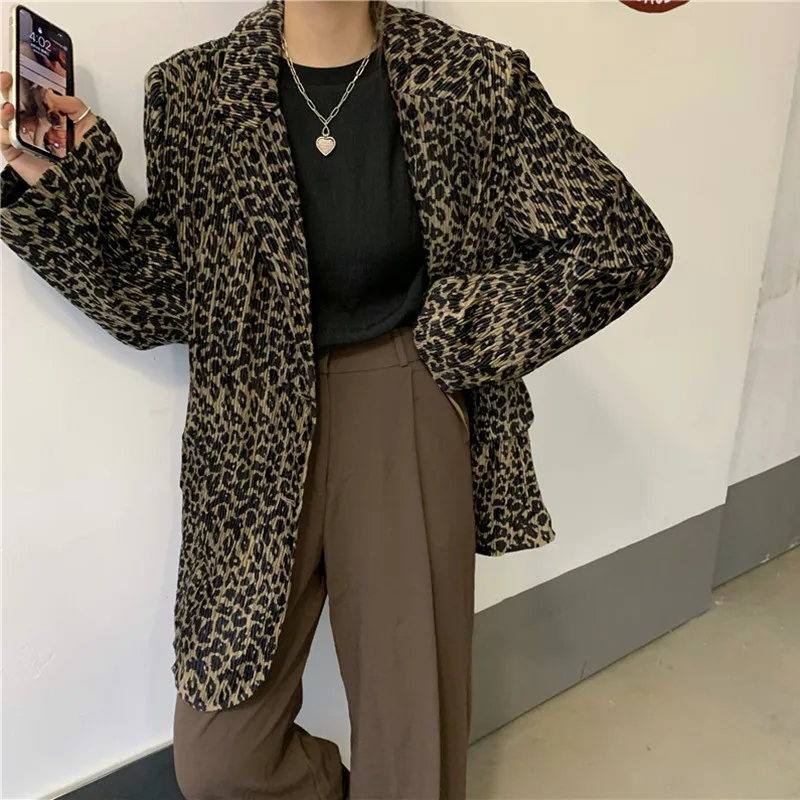 HziriP OL Work Wear Fashion Leopard Blazer Women 2021 New Autumn Elegant Tops Chic Cardigan Loose Thin Suit Jack Female Blazers 
HziriP OL Work Wear Fashion Leopard Blazer Women 2021 New Autumn Elegant Tops Chic Cardigan Loose Thin Suit Jack Female Blazers