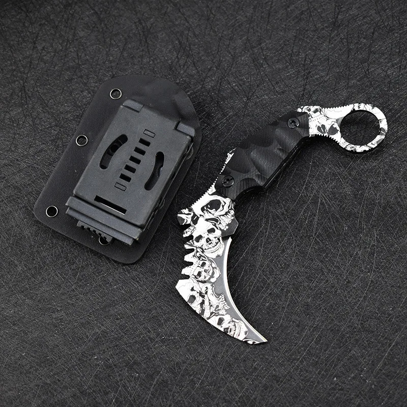 Super Cool Claw Knife CSGO Counter Strike Karambit Knife Fixed Blade Skull Drape Tactical Survival Knives G10 Handle
Super Cool Claw Knife CSGO Counter Strike Karambit Knife Fixed Blade Skull Drape Tactical Survival Knives G10 Handle