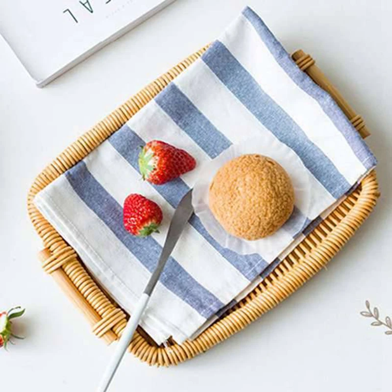 Rectangle Natural Rattan Bread Basket for Serving, Rattan Trays with Side Handles for Fruit Food
Rectangle Natural Rattan Bread Basket for Serving, Rattan Trays with Side Handles for Fruit Food
