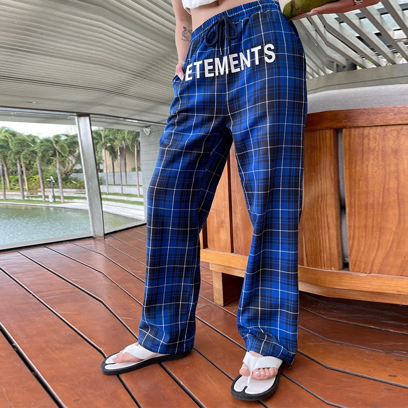 2021 Vetements Blue Striped Plaid Pants Men Women Best quality Drawstring Embroidery Sweatpants Trousers KZ597
2021 Vetements Blue Striped Plaid Pants Men Women Best quality Drawstring Embroidery Sweatpants Trousers KZ597