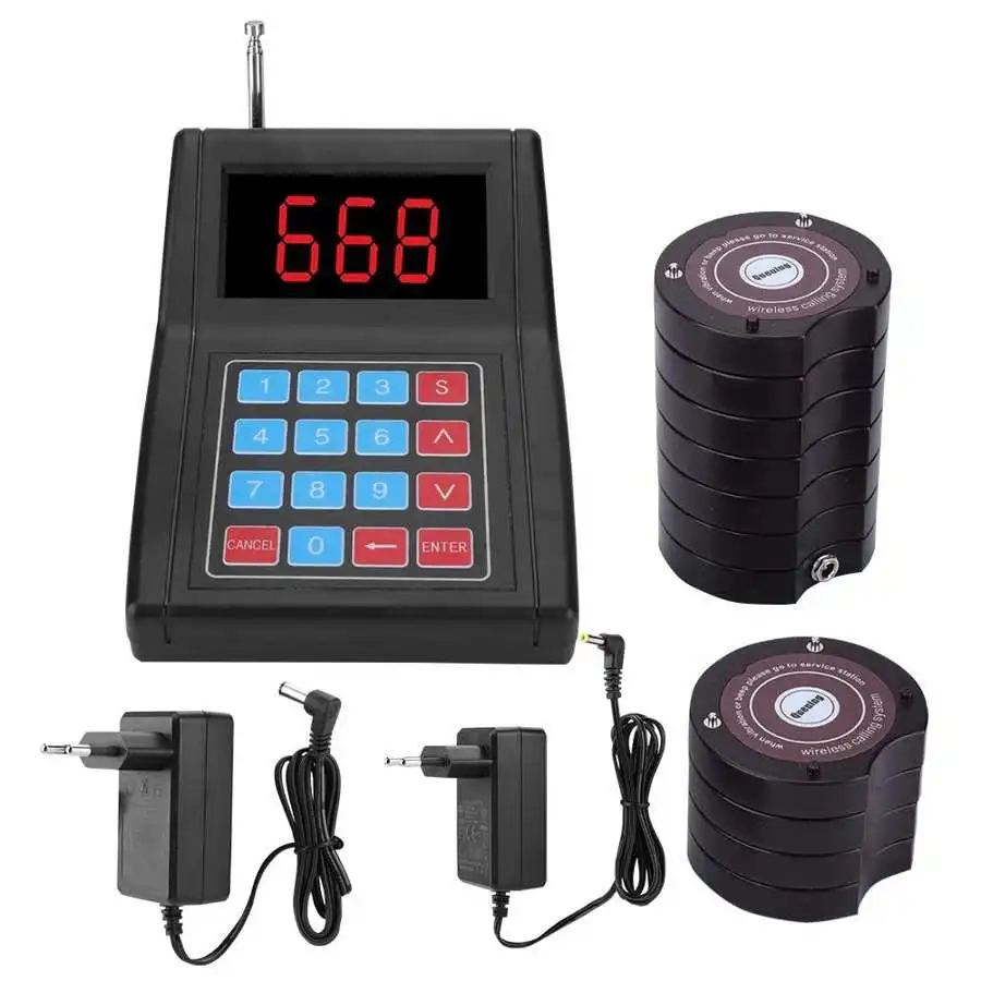 DC3.7V 360mAh 10-Receiver Pager Waiter Calling Wireless Paging Queue Waiter System Black For Restaurant Coffee Shop
DC3.7V 360mAh 10-Receiver Pager Waiter Calling Wireless Paging Queue Waiter System Black For Restaurant Coffee Shop