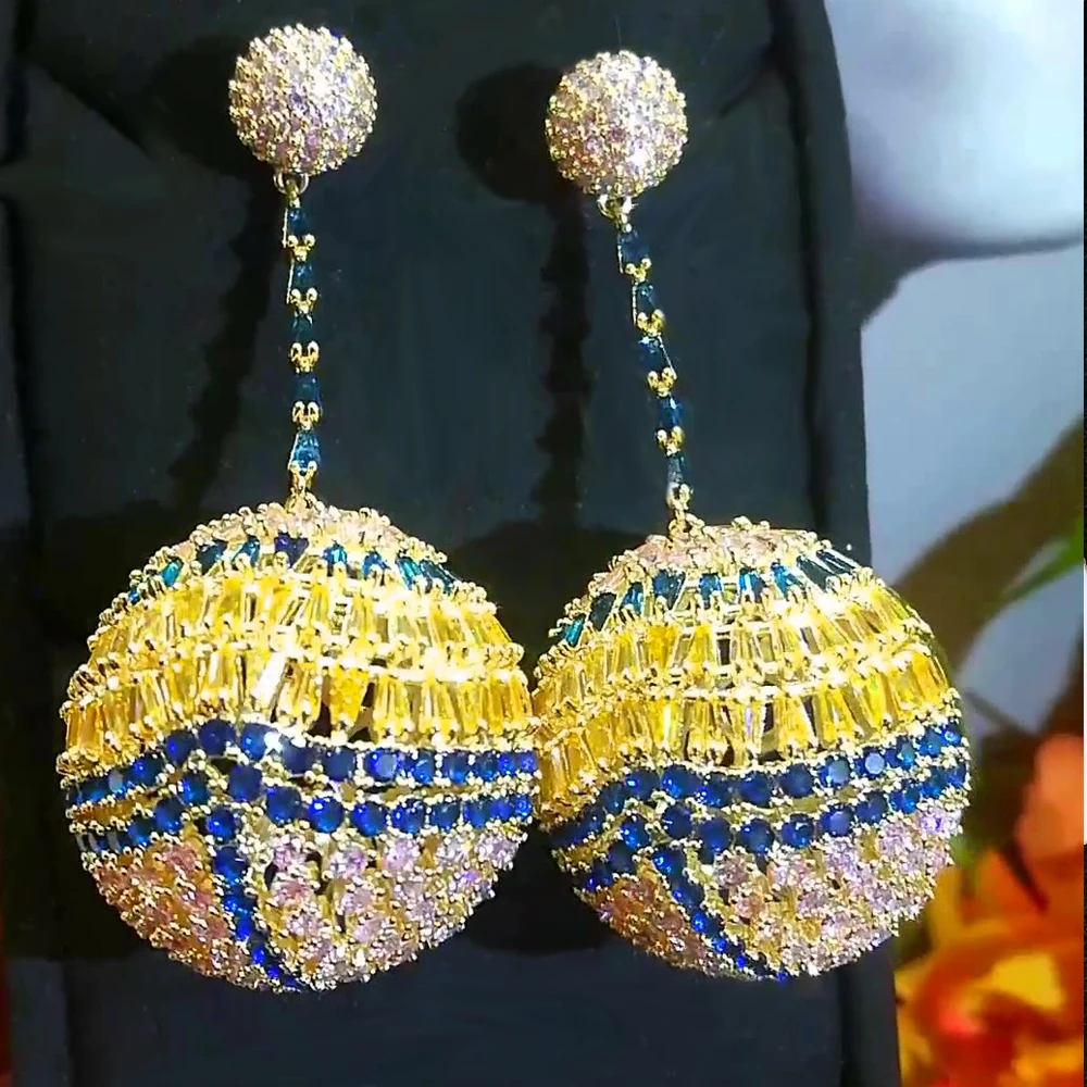 missvikki Gorgeous Shinning Big ball yellow CZ Earrings for Women Fine Jewelry Full CZ Bridal Wedding Earrings Jewelry New Hot
missvikki Gorgeous Shinning Big ball yellow CZ Earrings for Women Fine Jewelry Full CZ Bridal Wedding Earrings Jewelry New Hot
