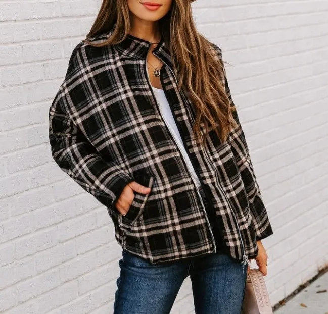Women Plaid Zipper Jacket Autumn Winter Veste Femme Parkas Clothes Manteau Femme Hiver Chaquetas Mujer Coat Cardigan Streetwear
Women Plaid Zipper Jacket Autumn Winter Veste Femme Parkas Clothes Manteau Femme Hiver Chaquetas Mujer Coat Cardigan Streetwear