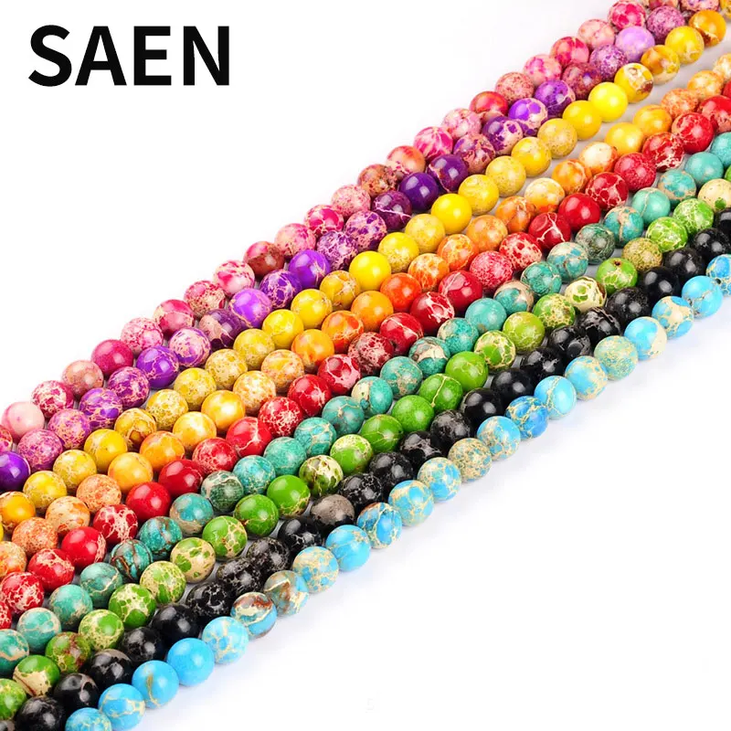 Бусины SAEN из натурального камня, императорские сосновые бусины, круглые бусины россыпью, шарики 6/8/10/12 мм для изготовления ювелирных изделий
Бусины SAEN из натурального камня, императорские сосновые бусины, круглые бусины россыпью, шарики 6/8/10/12 мм для изготовления ювелирных изделий
