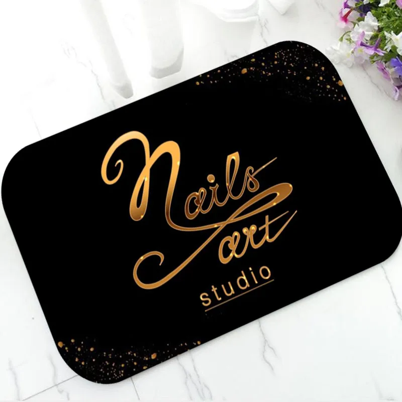 Trendy Black Gold Nails Art Studio Welcome Door Mat Glamour Sparkles Nail Beauty Salon Make Up Floor Rug Carpet Entrance Decor
Trendy Black Gold Nails Art Studio Welcome Door Mat Glamour Sparkles Nail Beauty Salon Make Up Floor Rug Carpet Entrance Decor