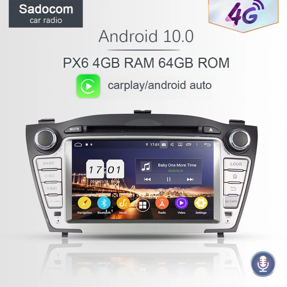 Автомобильный DVD плеер PX6 DSP TDA7851 2 din Android 10 0 8 ядер 4 Гб ОЗУ 64 ПЗУ Автомагнитола для