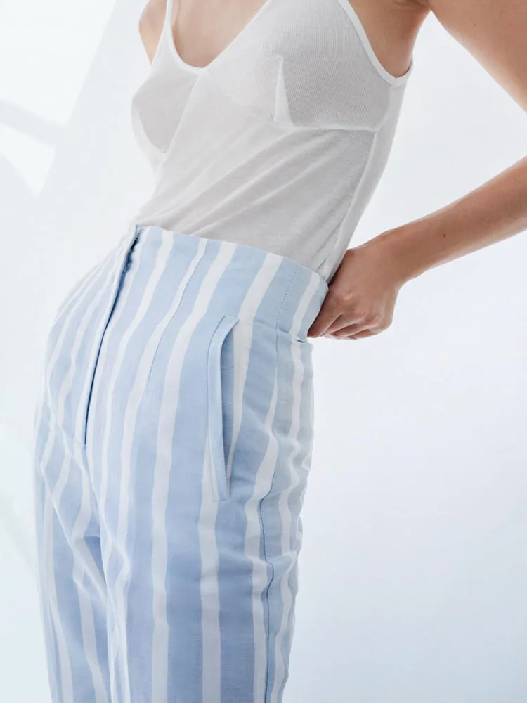 summer new style women's clothing fashion temperament all-match casual straight long-leg striped linen pants
summer new style women's clothing fashion temperament all-match casual straight long-leg striped linen pants