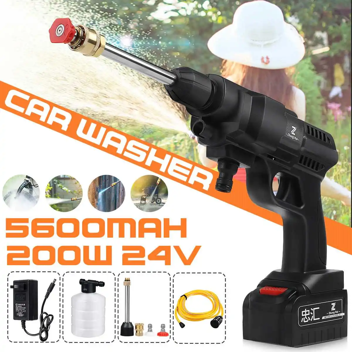 24V 200W Аккумуляторные высокой Давление автомойка пистолет ручной автоматический спрей Мощный Автомобильный шайба сад струи воды с 5600 мА/ч, Б...
24V 200W Аккумуляторные высокой Давление автомойка пистолет ручной автоматический спрей Мощный Автомобильный шайба сад струи воды с 5600 мА/ч, Б...