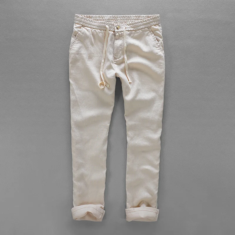 Italy Brand Linen Pants Men Long Casual Trousers Men Flax Solid Pants Mens Elastic Loose Trousers Mens 30-40size 5color Pantalon 
Italy Brand Linen Pants Men Long Casual Trousers Men Flax Solid Pants Mens Elastic Loose Trousers Mens 30-40size 5color Pantalon