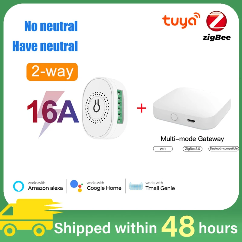 Tuya Zigbee Smart Switch Hub Gateway Support Two Way Control Remote Control App Work with Smart life Alexa Google home 16A
Tuya Zigbee Smart Switch Hub Gateway Support Two Way Control Remote Control App Work with Smart life Alexa Google home 16A
