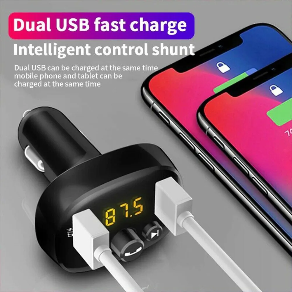Car Bluetooth Kit 2 USB Quick Charger 3.1A MP3 Music Player Wireless Handsfree 5V/3.1-4.8A MAX 12-24V Car Bluetooth FM Player
Car Bluetooth Kit 2 USB Quick Charger 3.1A MP3 Music Player Wireless Handsfree 5V/3.1-4.8A MAX 12-24V Car Bluetooth FM Player