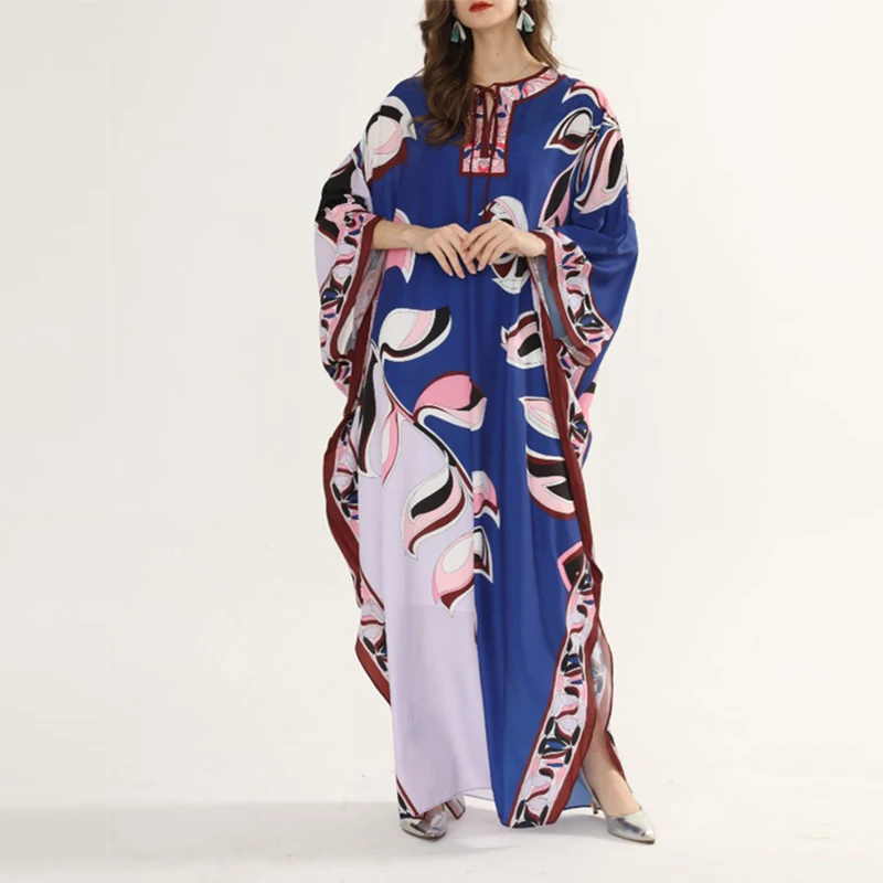 2021 Summer Fashion Designer knitting Long Dress Women O-Neck Batwing Sleeve Printed Holiday Dresses
2021 Summer Fashion Designer knitting Long Dress Women O-Neck Batwing Sleeve Printed Holiday Dresses